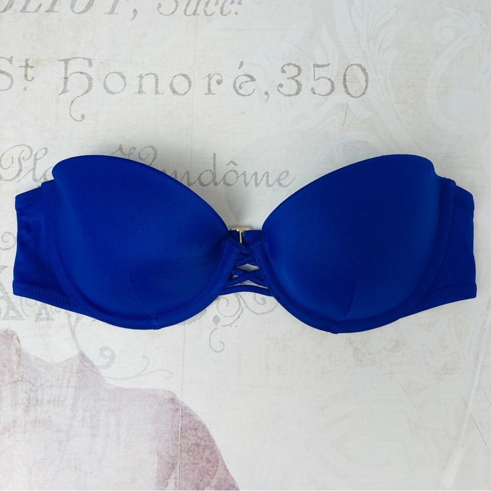 Victoria's Secret Bright Blue Beach Bandeau Bikini Top